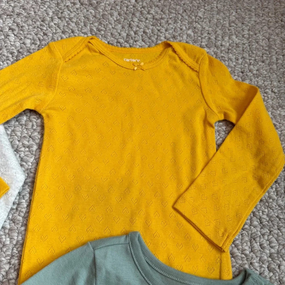 Carter's Size 24 Months Baby Girl Long Sleeve Bodysuits‎ 4 Pack